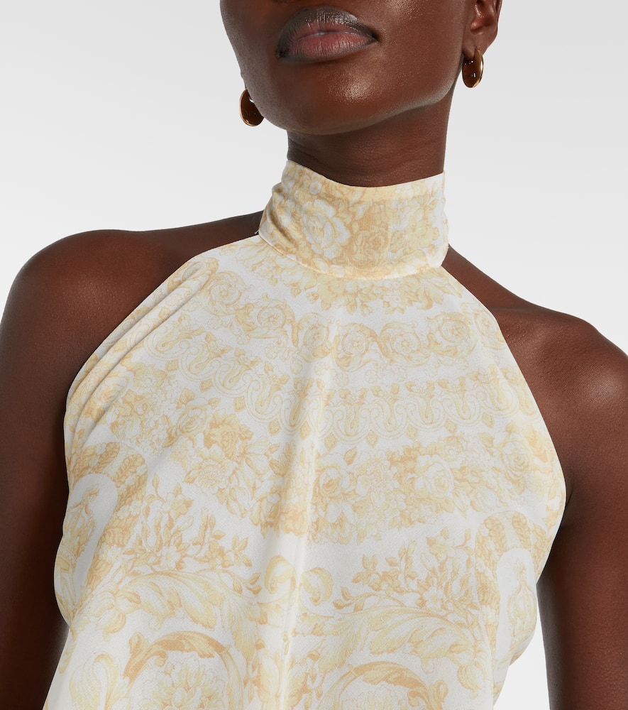 Printed halterneck georgette top