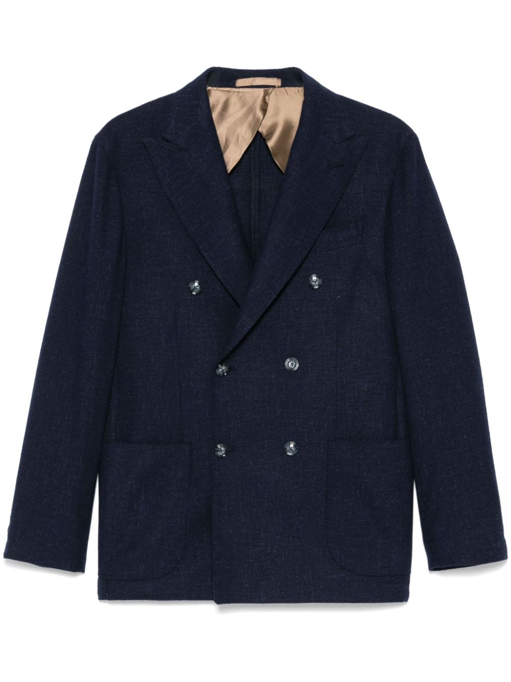 Mélange-effect blazer - 0001 BLUE