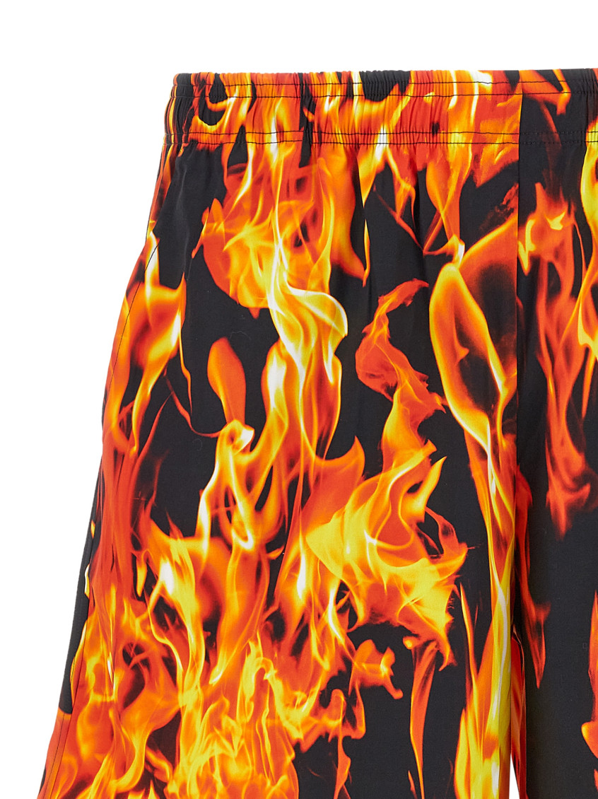 Black & Orange Fire Bermuda, Short