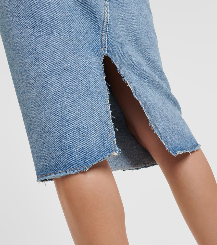 Denim midi skirt