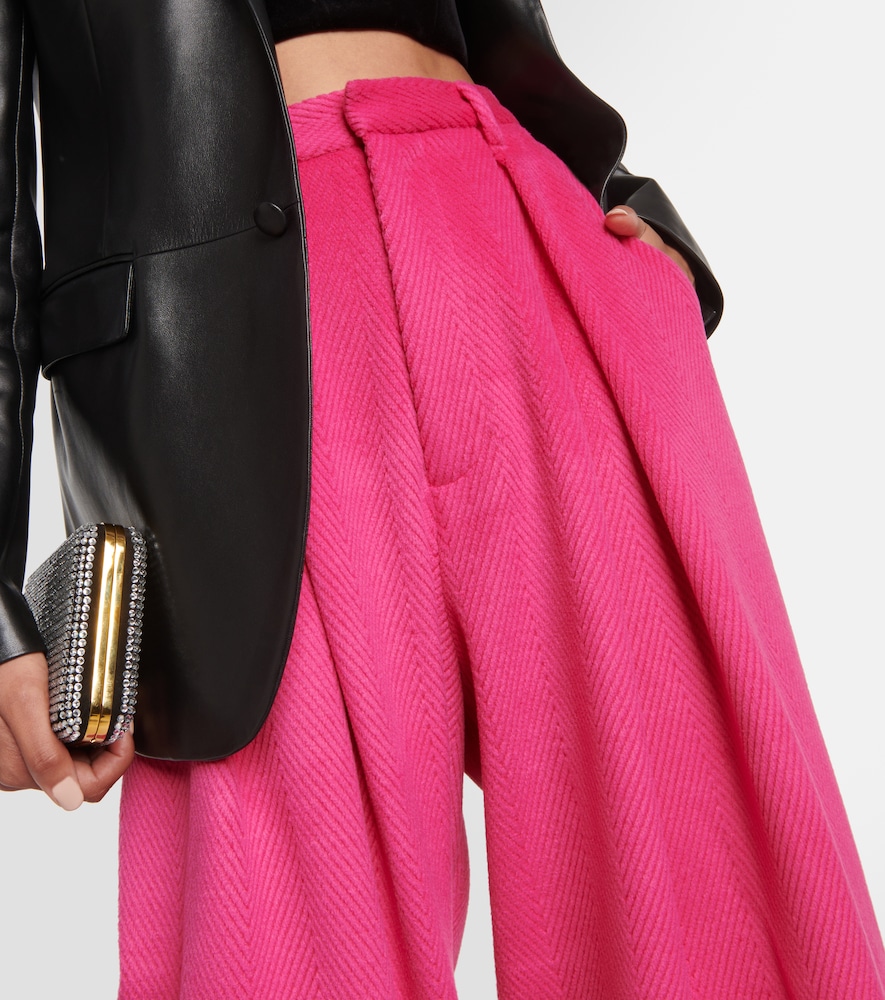 High-rise wide-leg crêpe pants