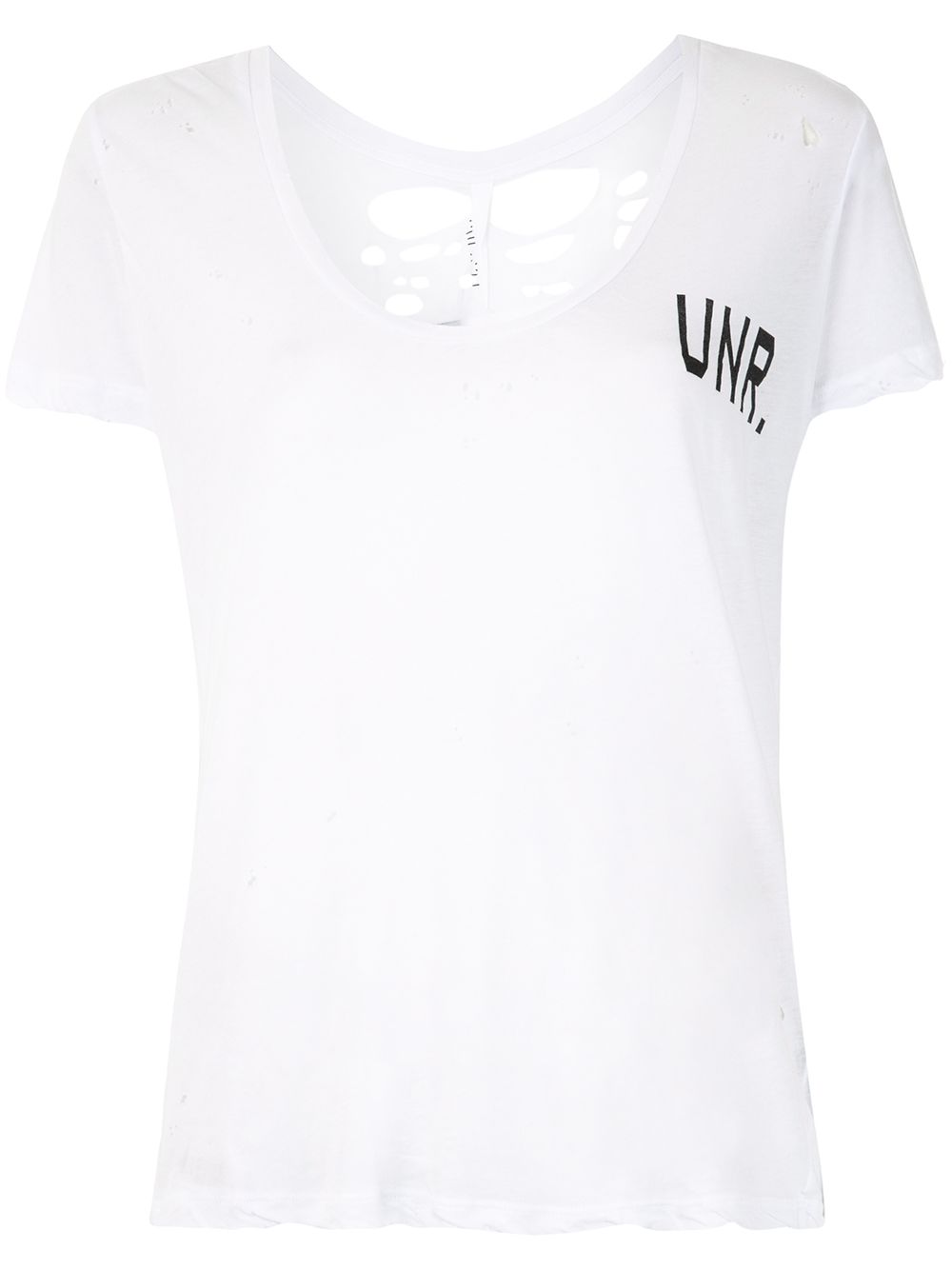 Distressed UNR print T-shirt - White