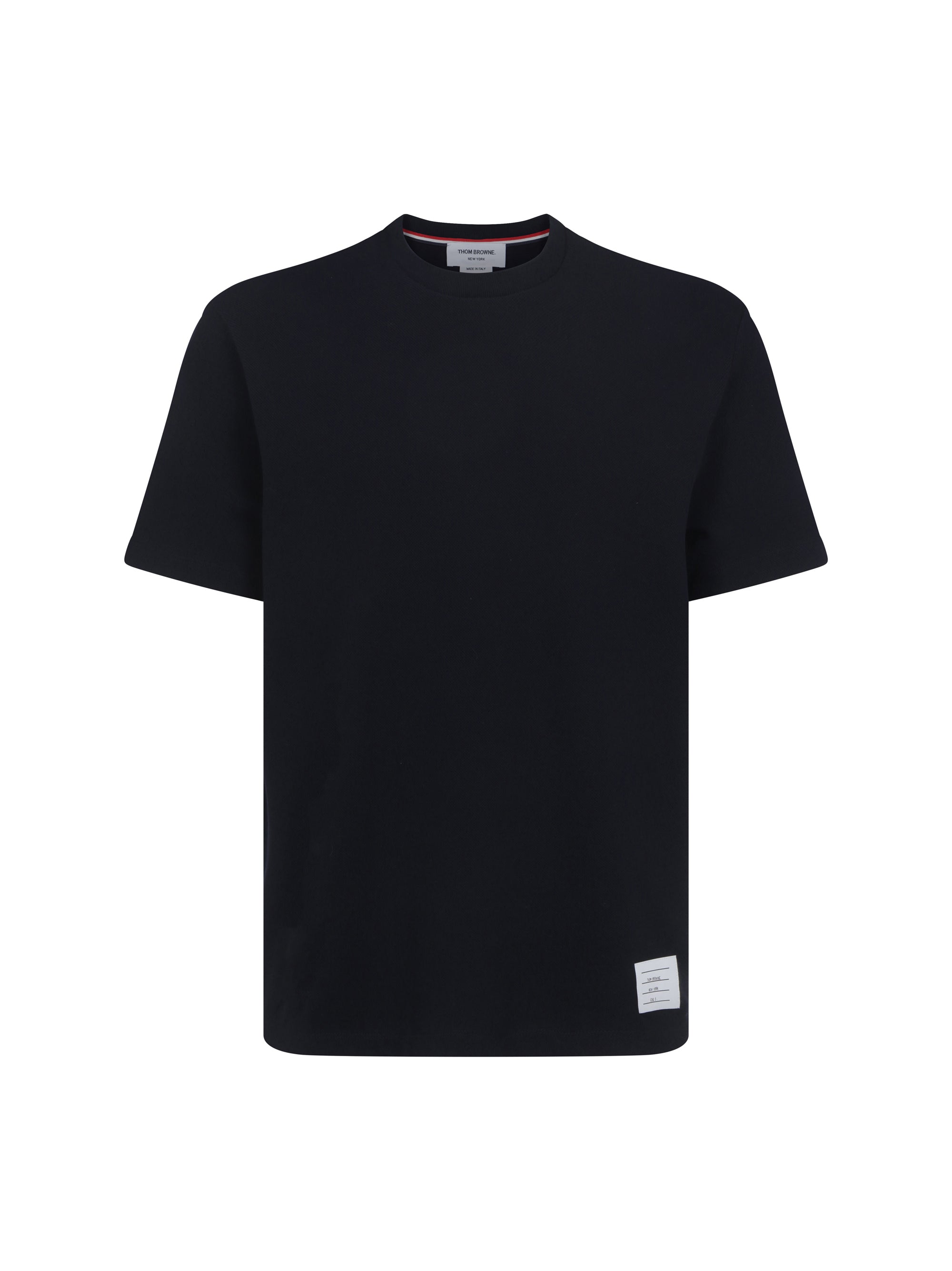 Ribbed Crew Neck T-Shirt — Navy
