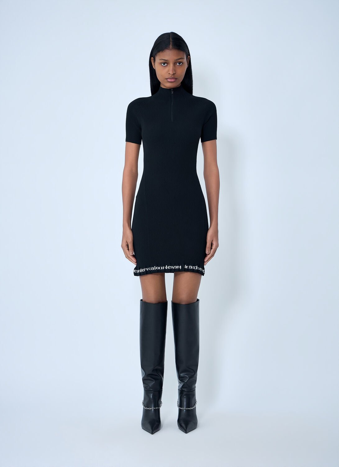 Ribbed Knit Mini Dress