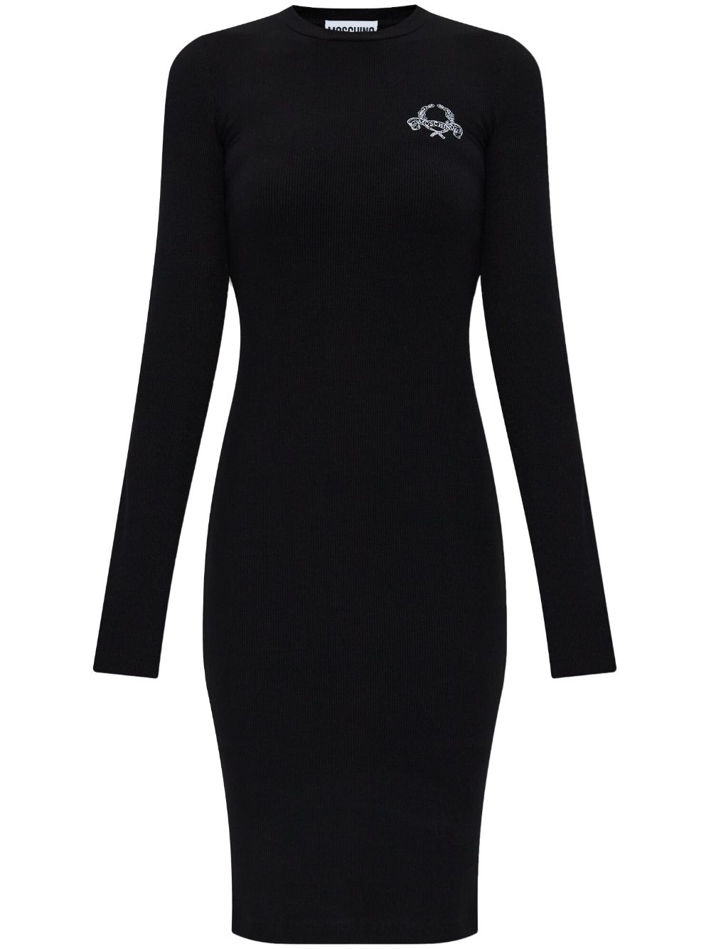 Logo-embroidered dress - Black