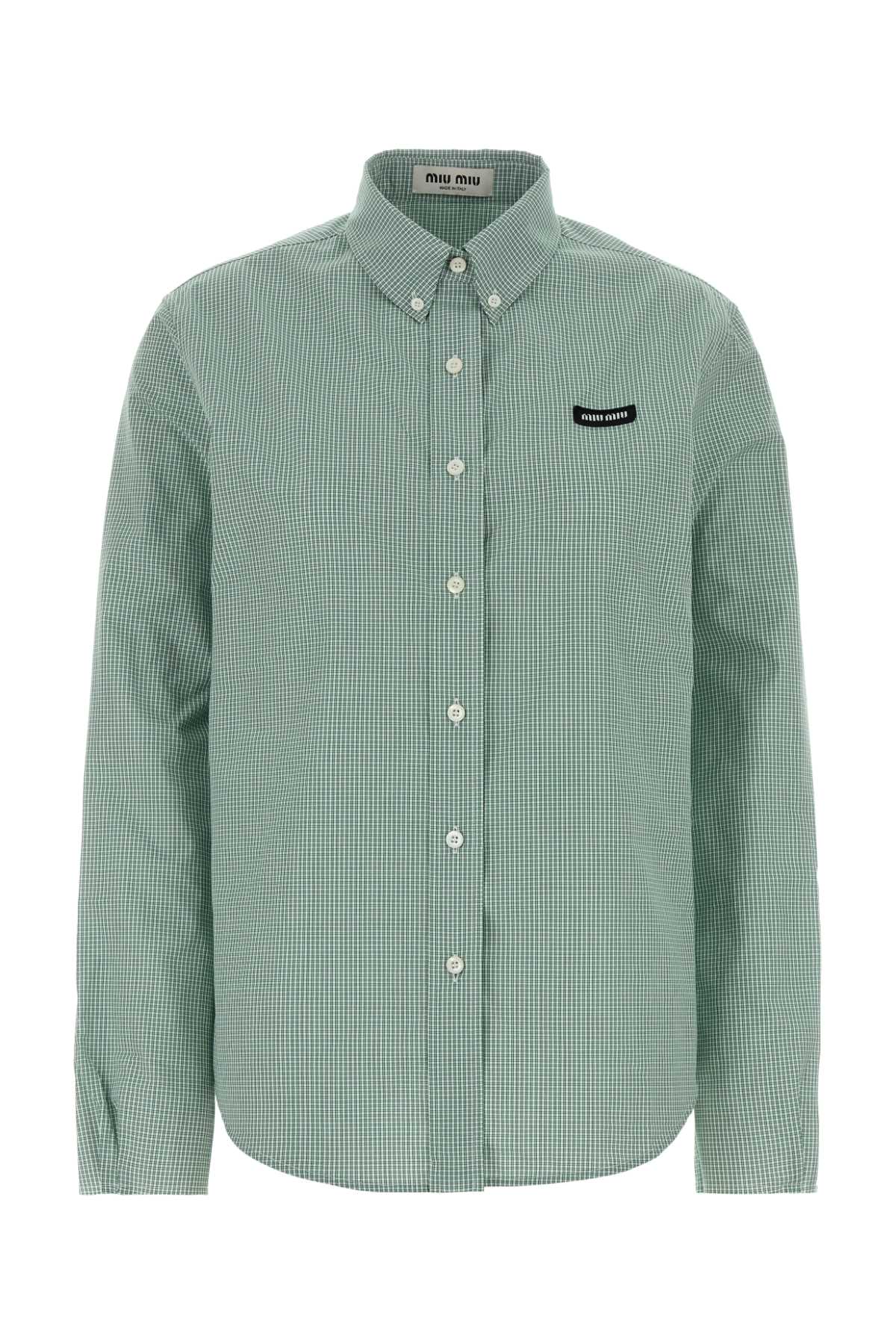 Embroidered Poplin Shirt — Green