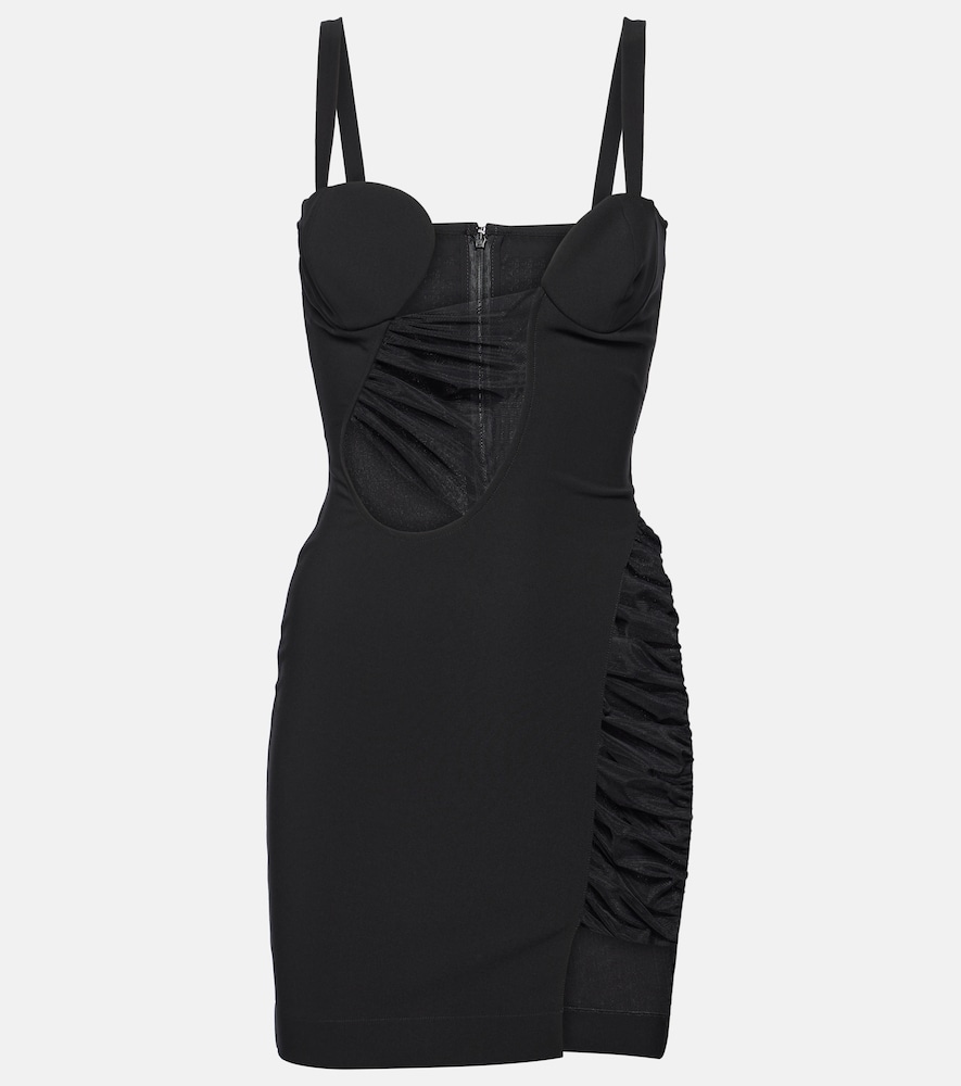 Cutout jersey minidress