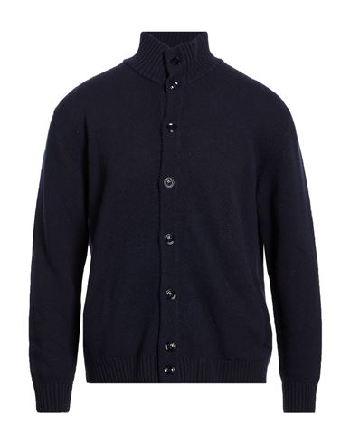 Man Cardigan Navy Size S Wool, Polyamide
