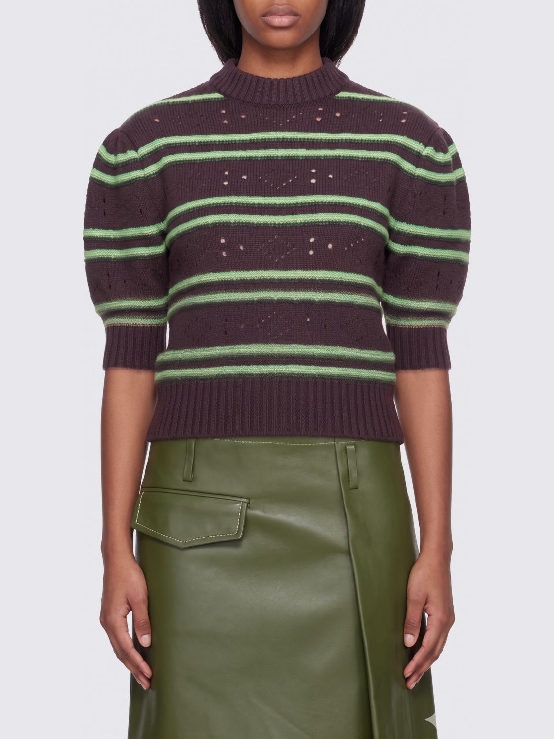 Cashmere Perforated Short Sleeve Sweater