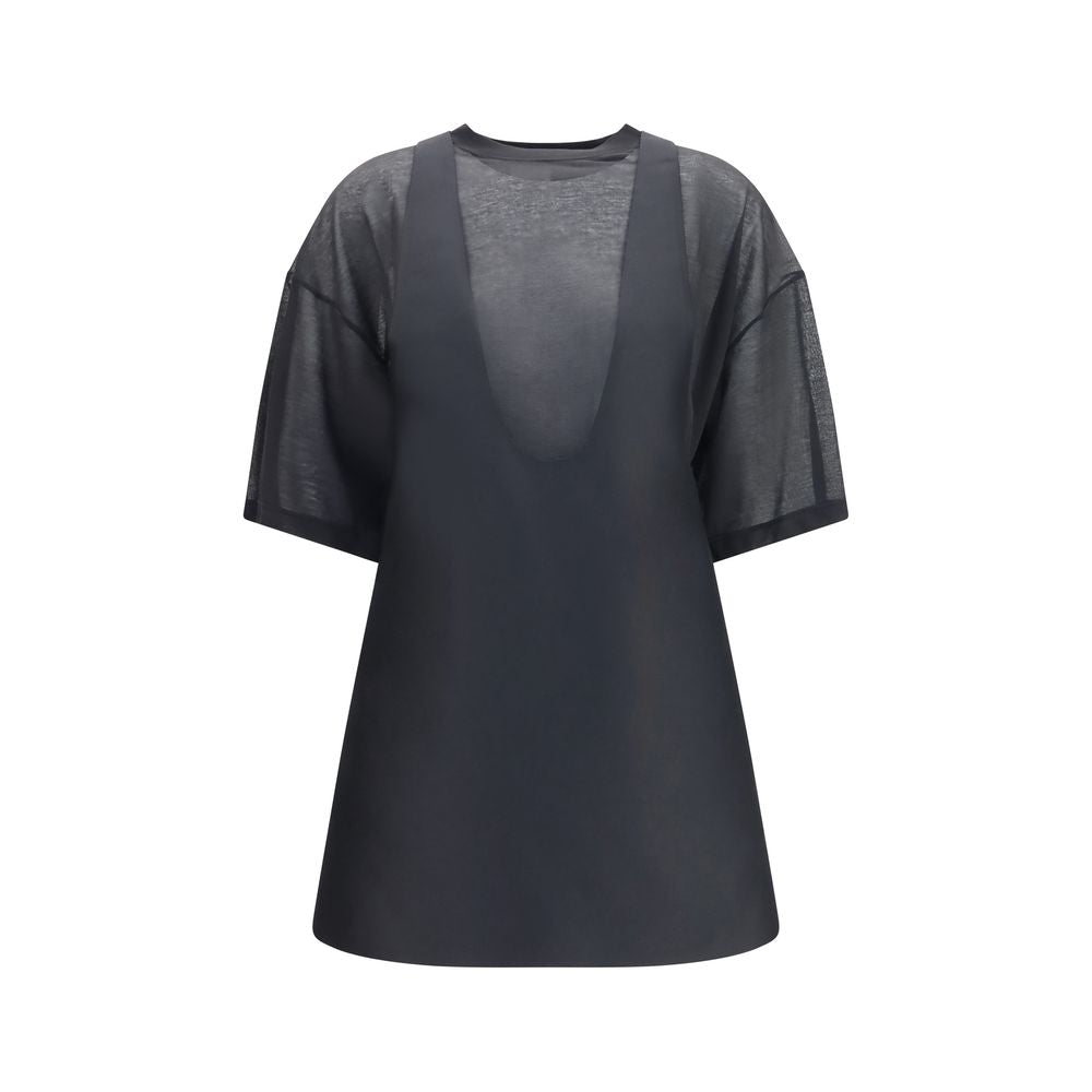 Hybrid Wool Merino and Silk Dress — Black