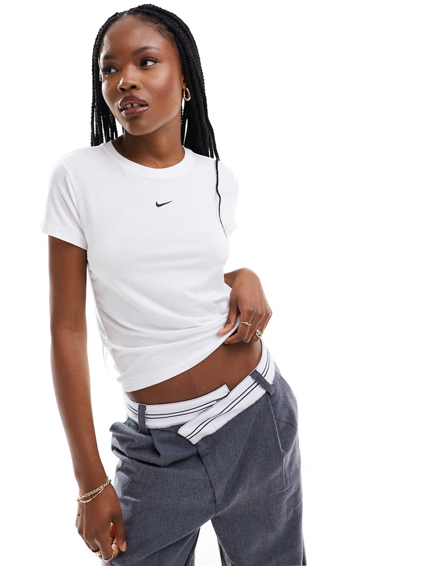 Fitted baby T-shirt in white-Black