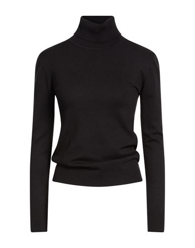 Woman Turtleneck Black Size S/M Viscose, Polyamide, Polyester