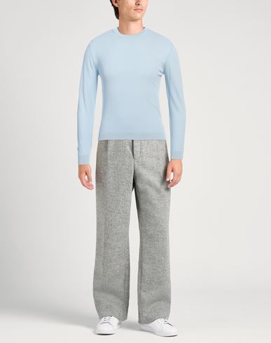 Man Sweater Sky blue Size 46 Cotton