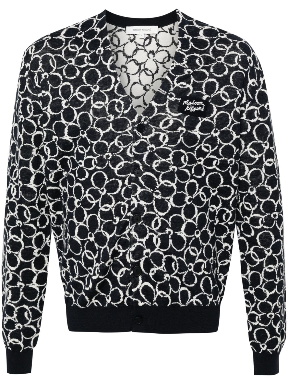 Abstract Daisy cardigan - Blue