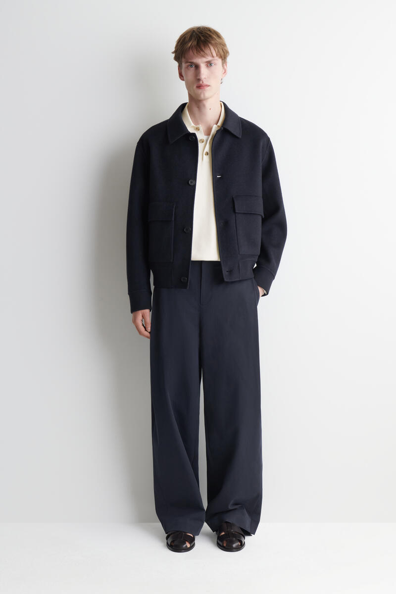 Double-Faced Wool-Blend Bomber Jacket