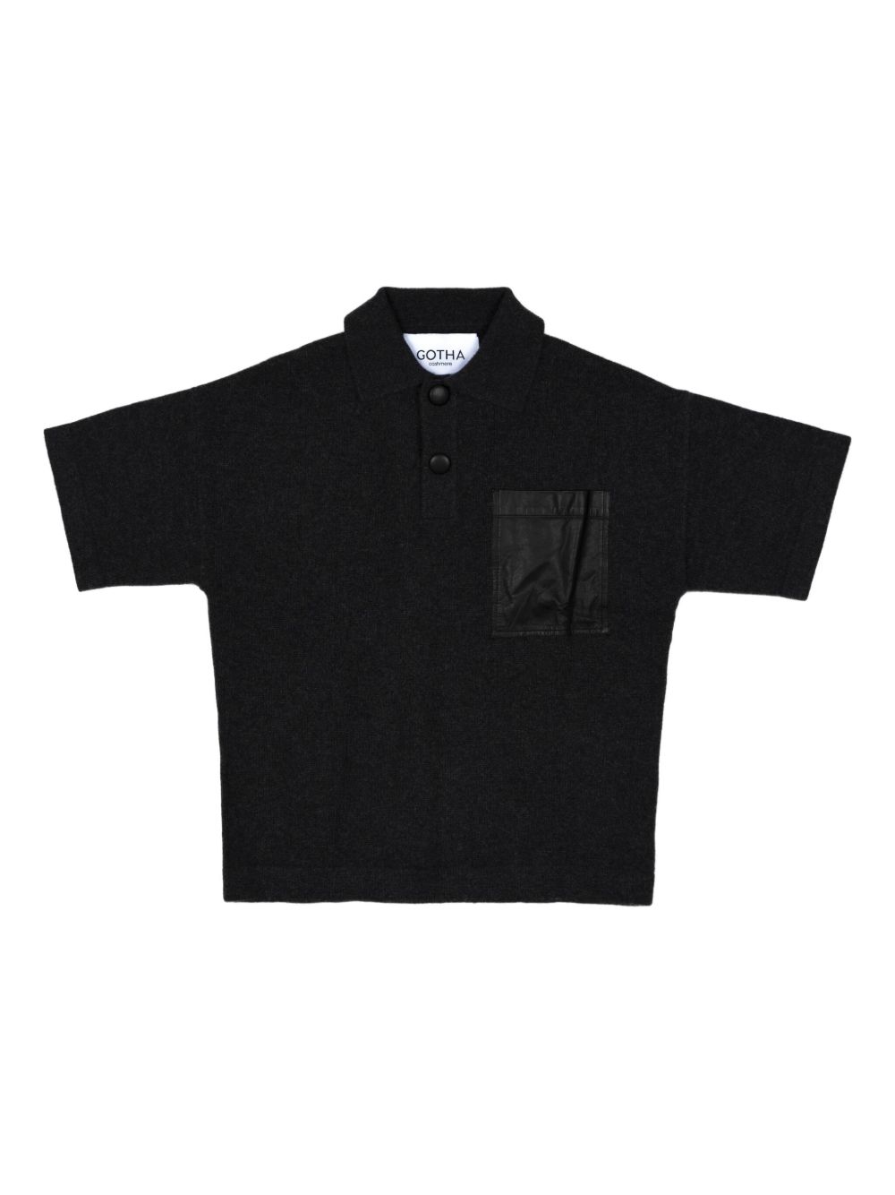Cashmere polo top - Black
