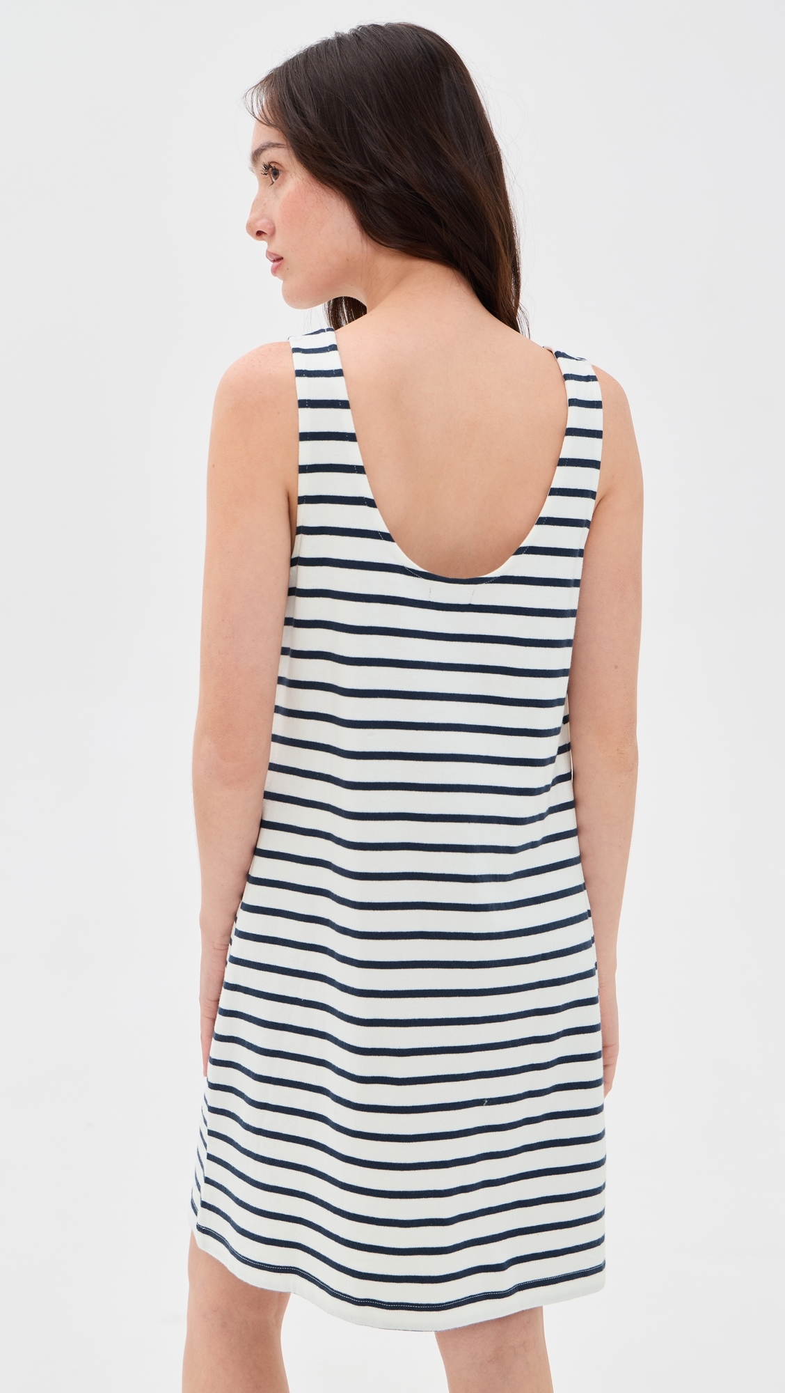 Kaylee Tank Dress Ivory Navy Stripe
