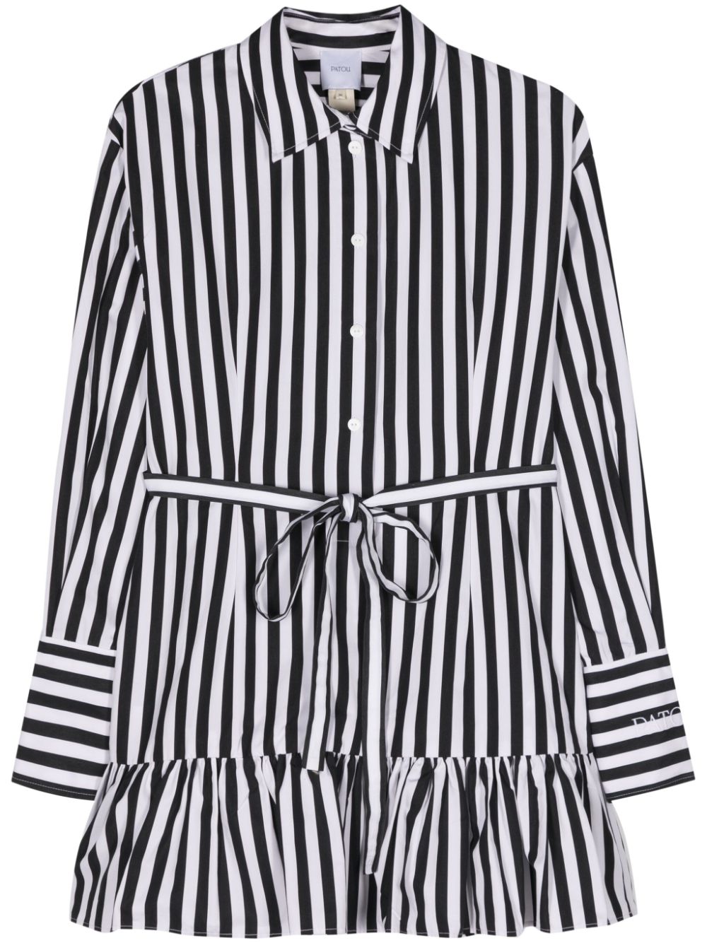 Striped mini shirt dress - Black