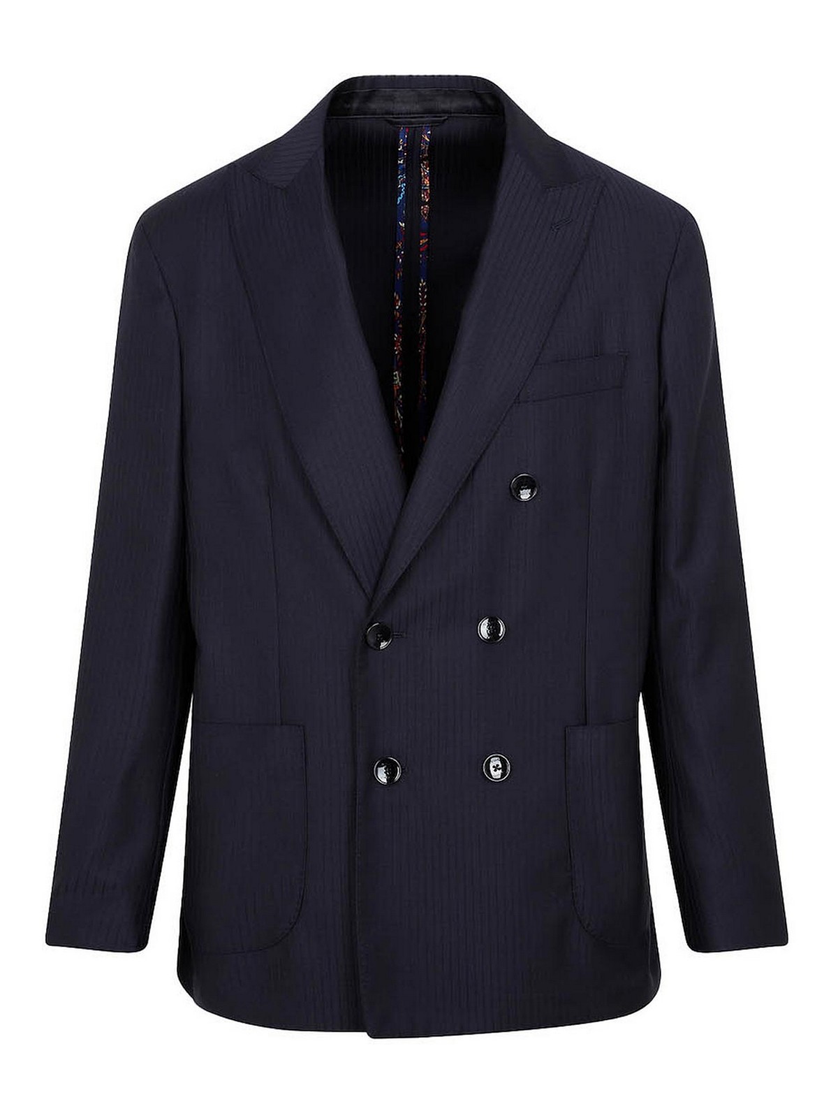 Stripe Wool Double-breasted Blazer