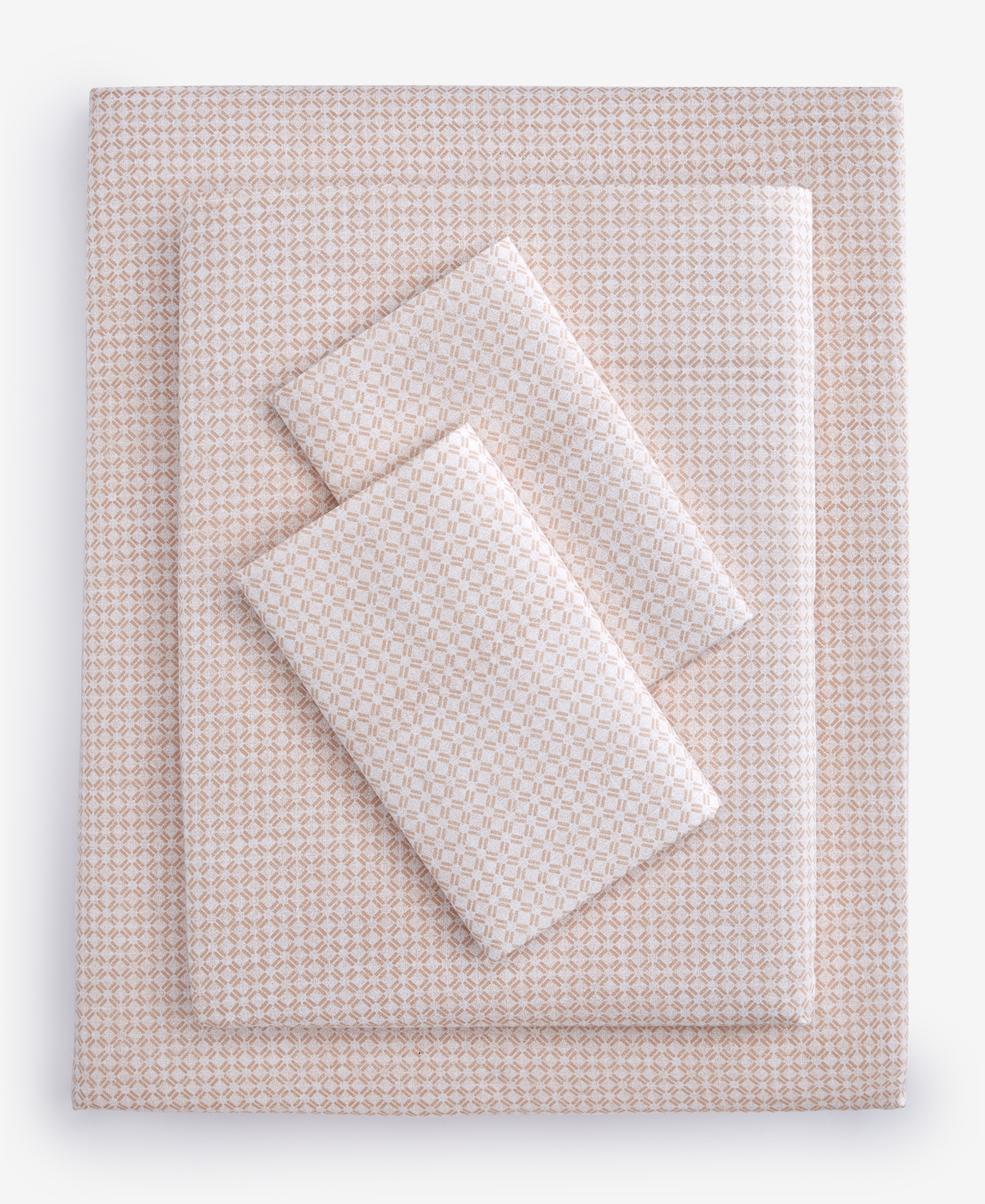 Last Act Latticework Printed 550-Thread Count 4-Pc. Sheet Set, California King, Exclusively at Macy's - Coral