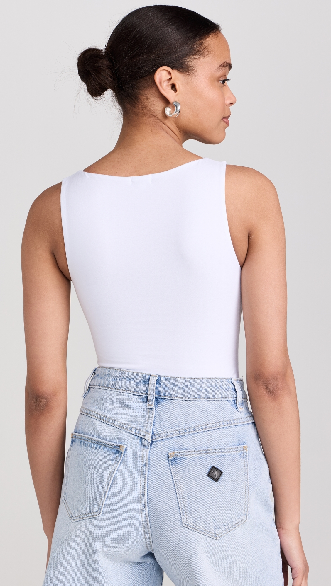 Ambitionist 여성 High Neck Tank Bodysuit White