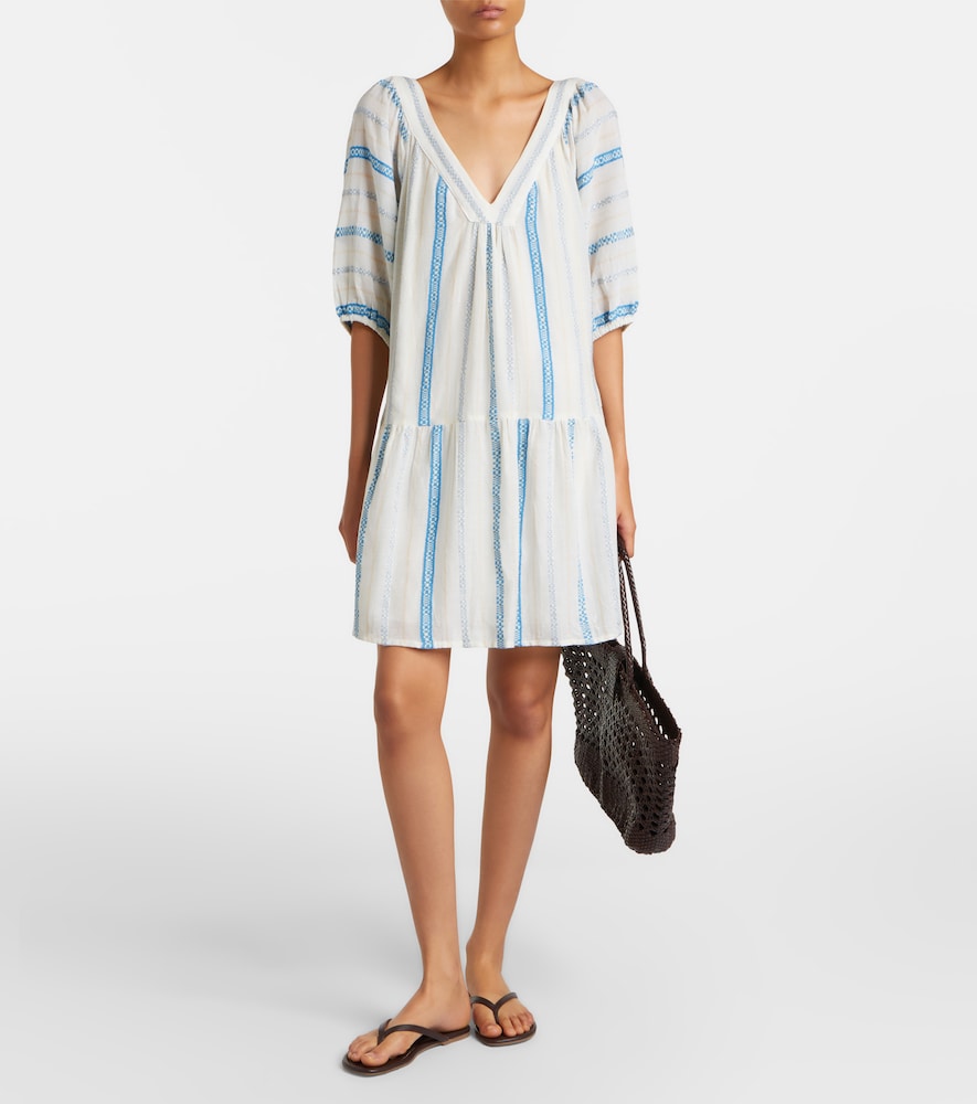 Selita tiered cotton jacquard minidress