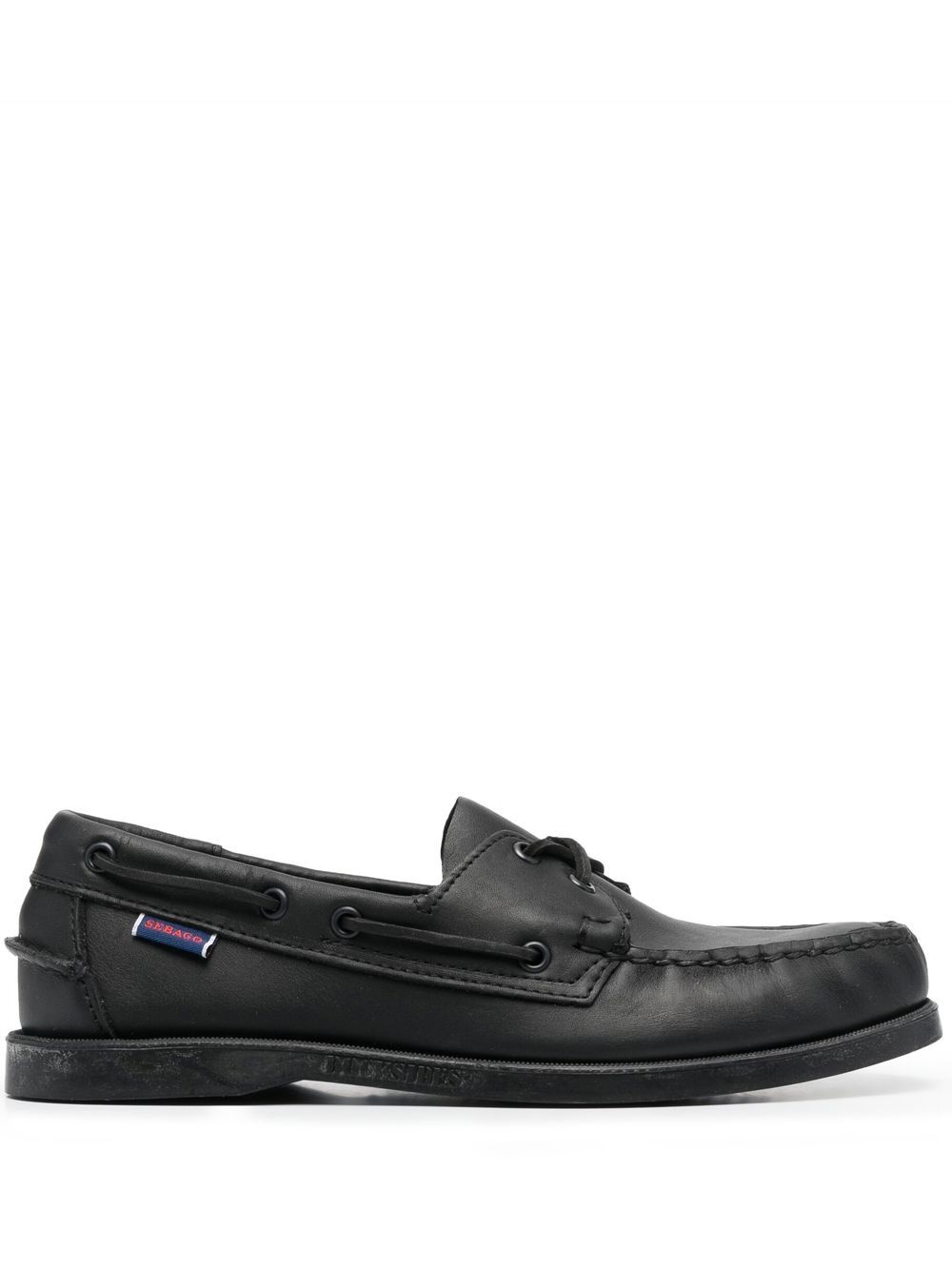 Portland leather boat shoes - Black