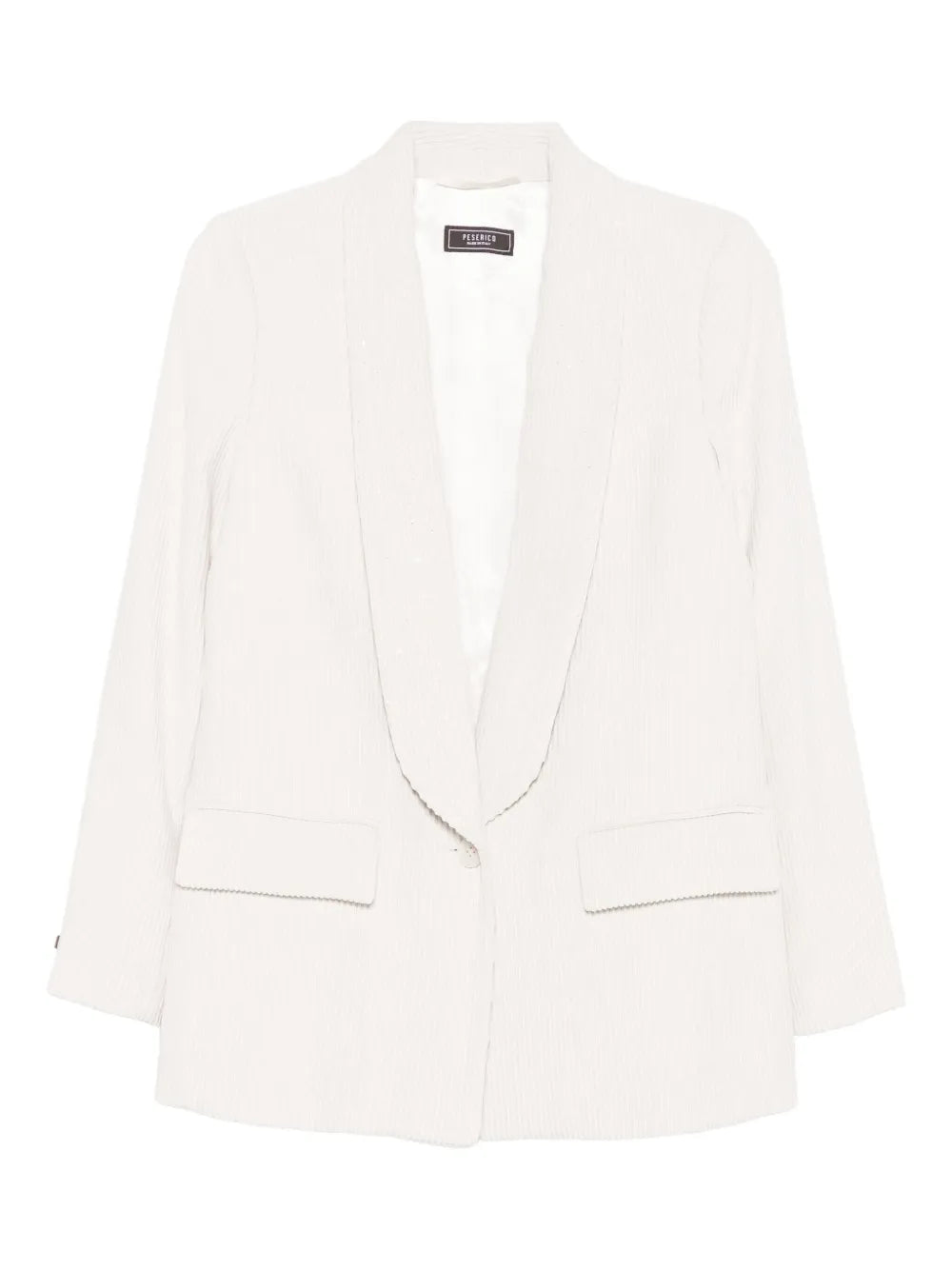 Corduroy with Shawl Lapels Blazer — White