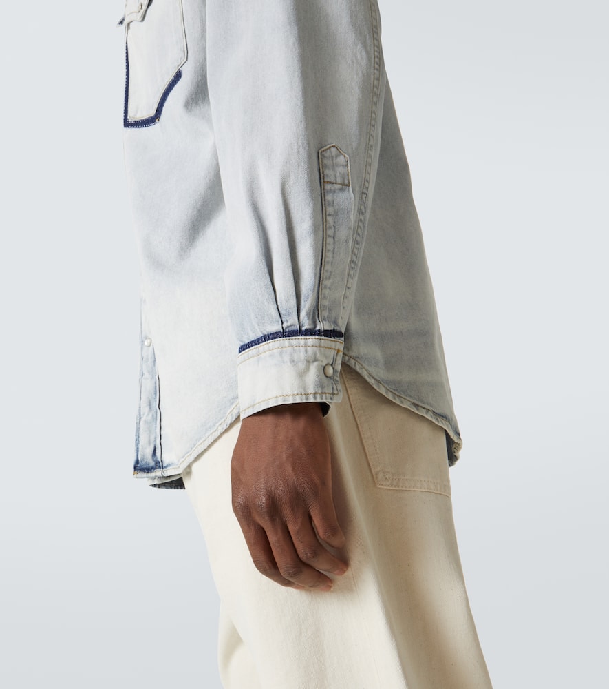 Embellished denim overshirt