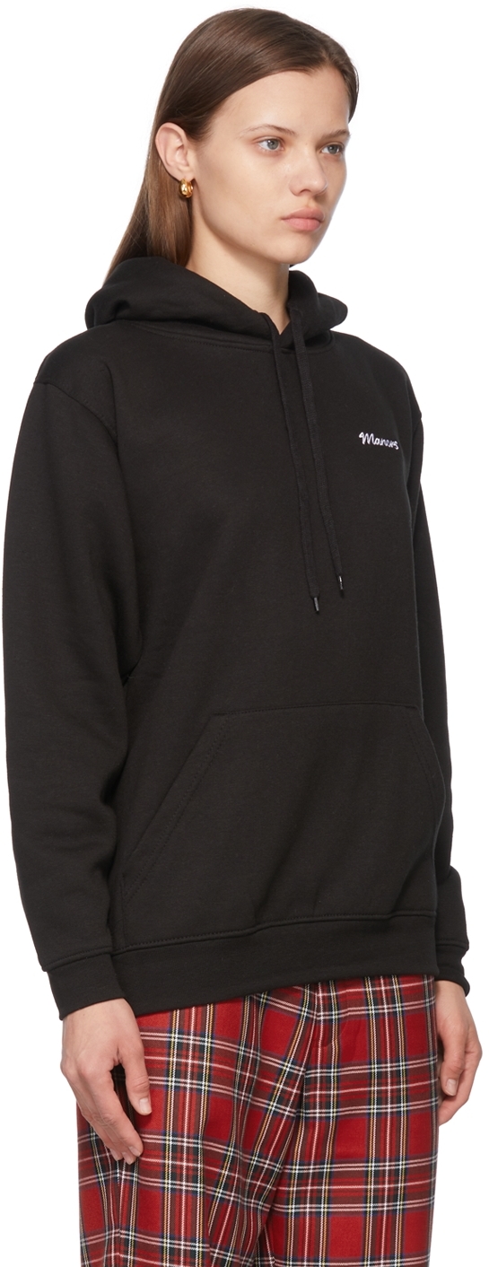 Black Cotton &amp; Polyester Hoodie