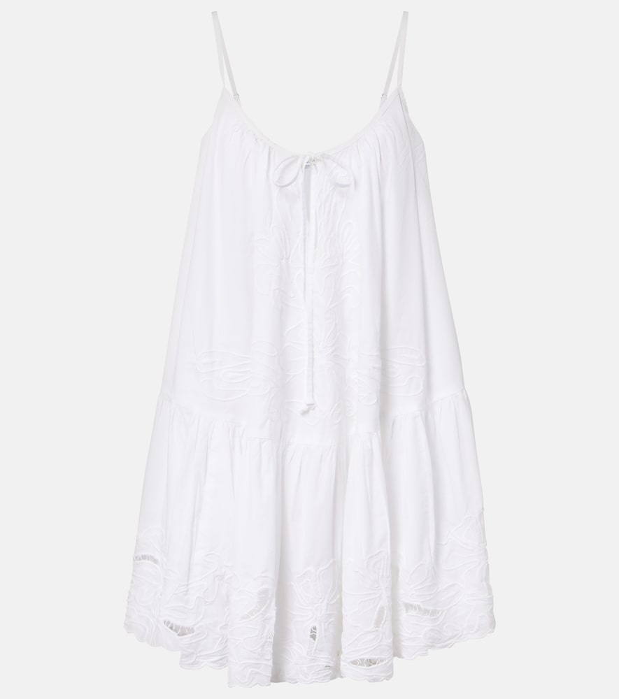 Embroidered cotton poplin minidress