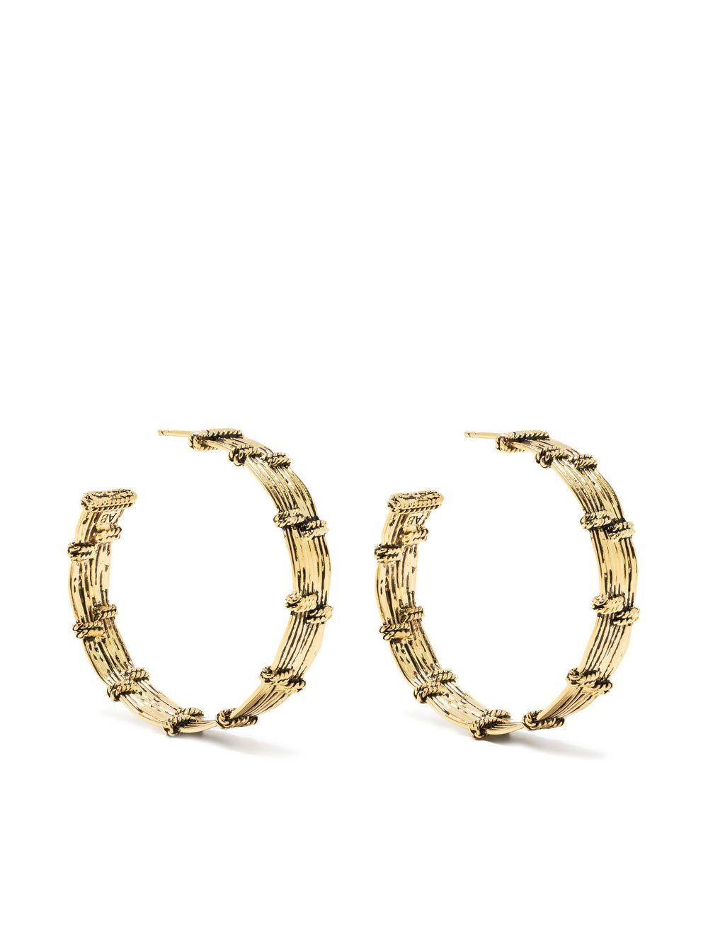 Ava textured large hoops - Gold