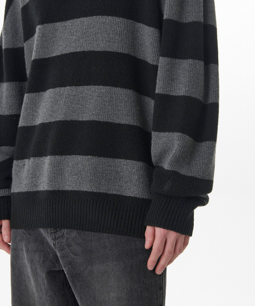 90s Grunge Stripe Crew Neck Knit