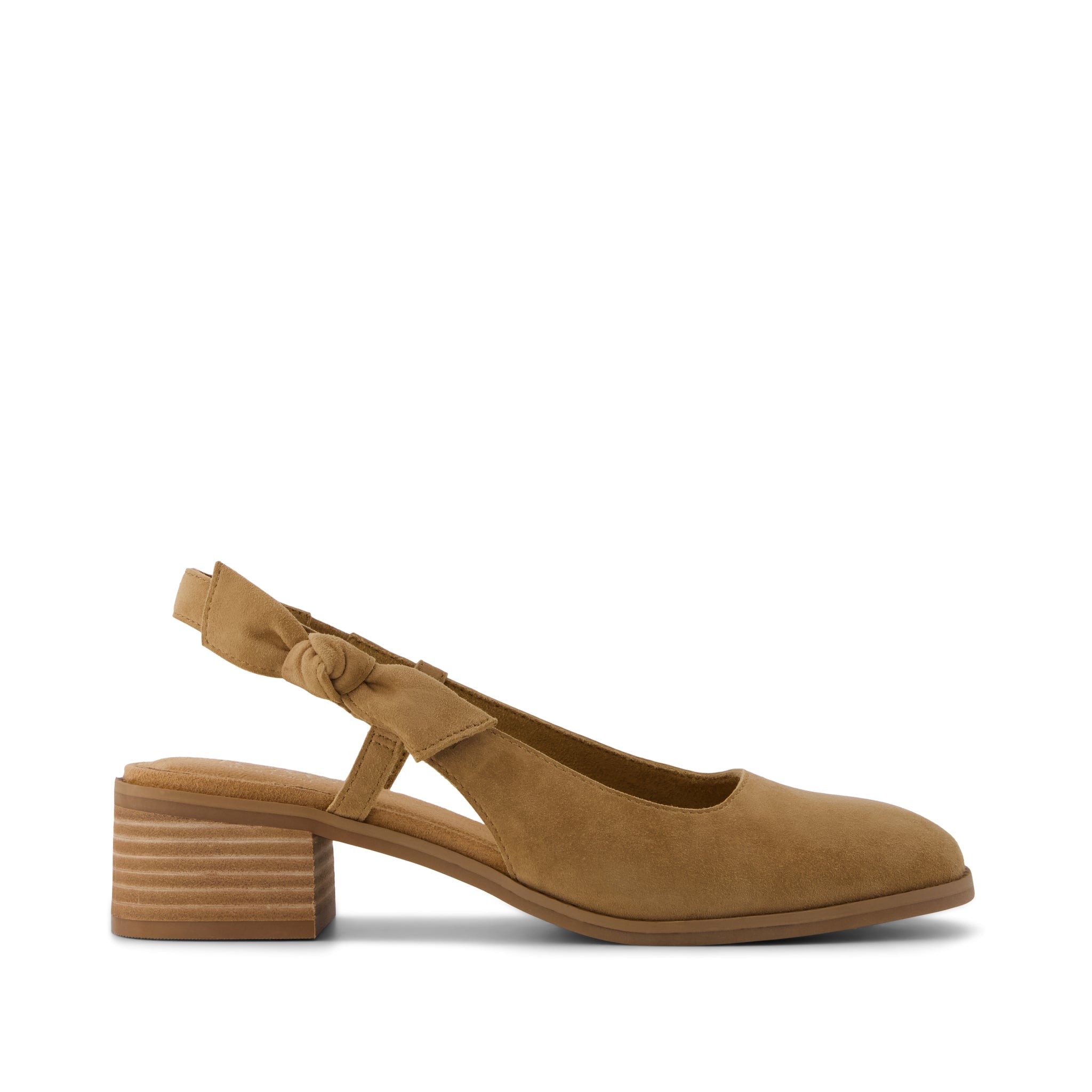 Women's Jaclyn Slingback Bow Heel Toffee Kid Suede