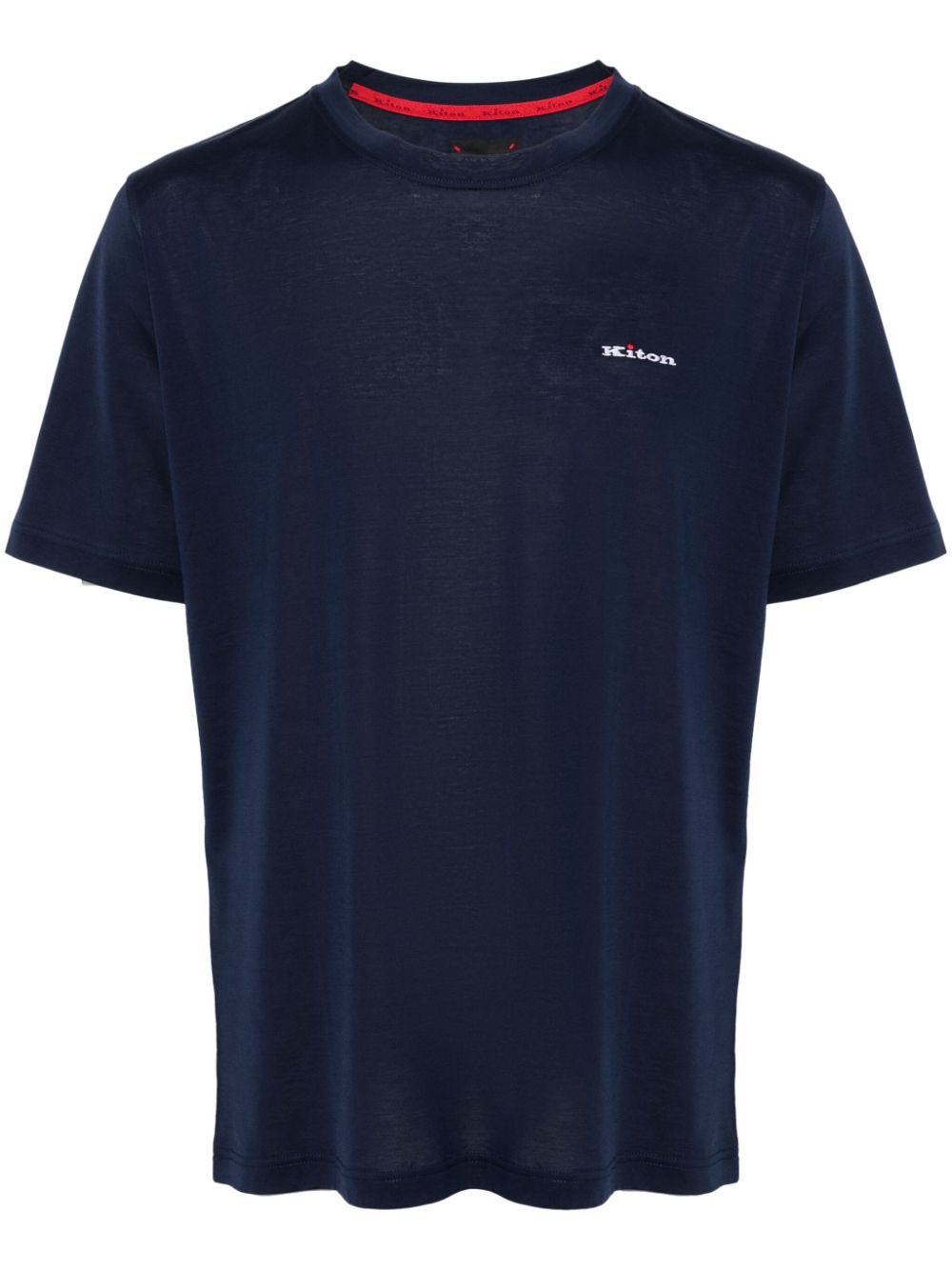 Logo-embroidered cotton T-shirt - Blue