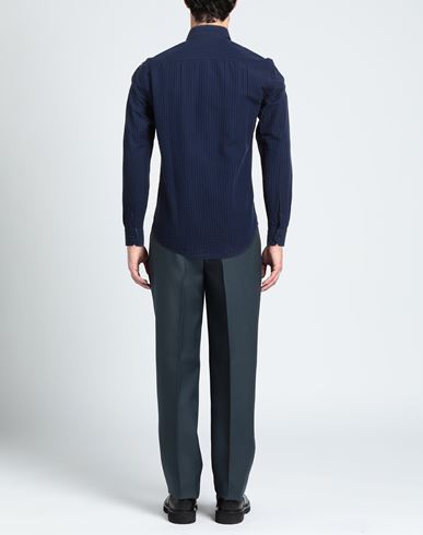 Man Shirt Midnight blue Size M Cotton, Linen