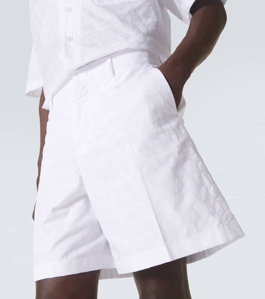 Jacquard cotton poplin shorts