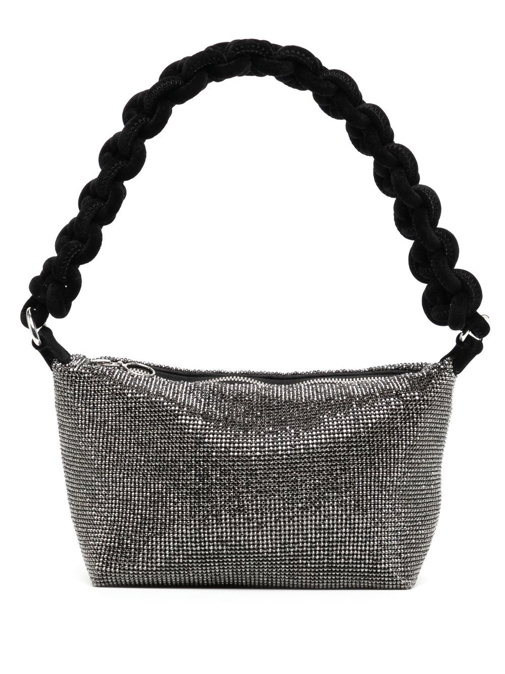 Chainmail-effect shoulder bag - Black