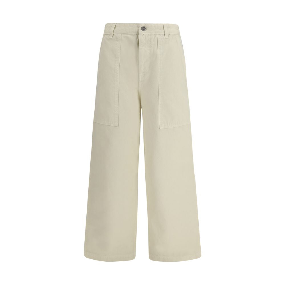 Cotton Canvas Cargo Pants — Beige