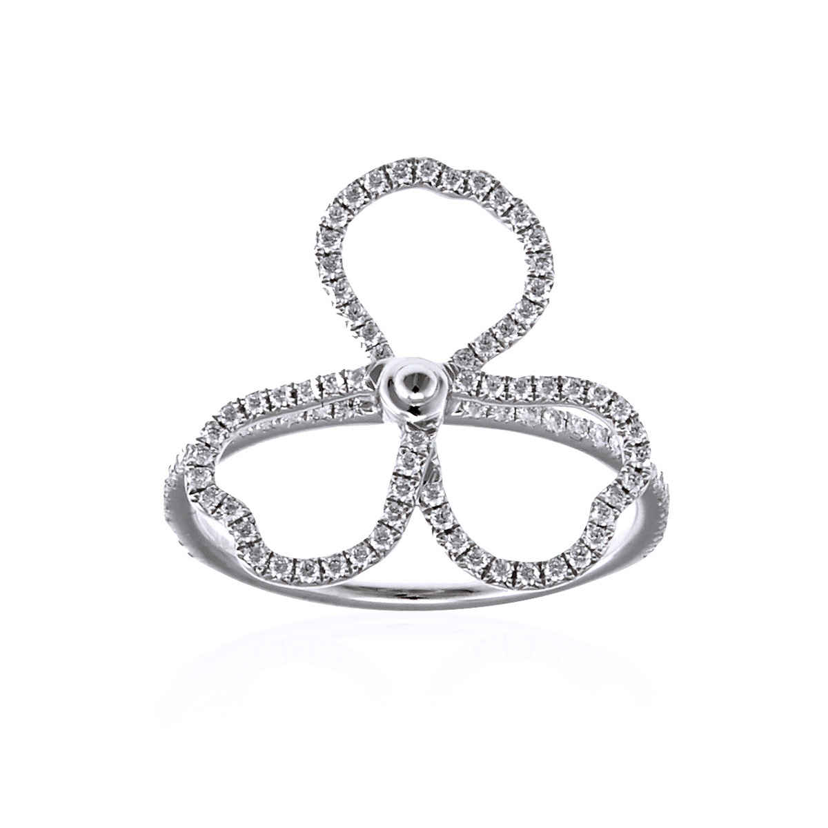& CO. Ladies Paper Flowers Diamond Open Flower Ring