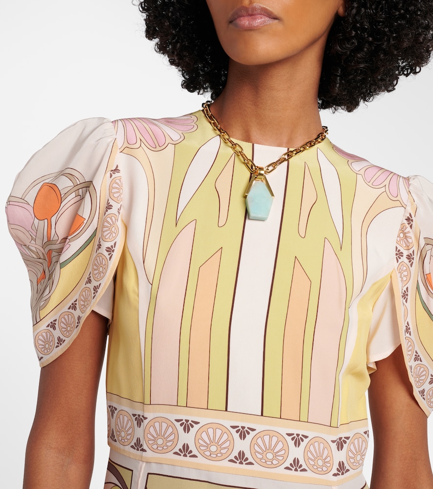 Cherie floral silk midi dress