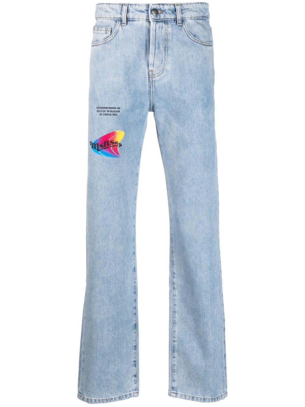 Logo-patch straight-leg jeans - Blue