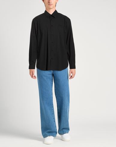 Man Shirt Black Size 36 Cotton, Polyamide, Elastane