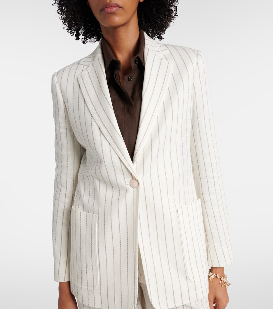 Jadi striped cotton and linen blazer