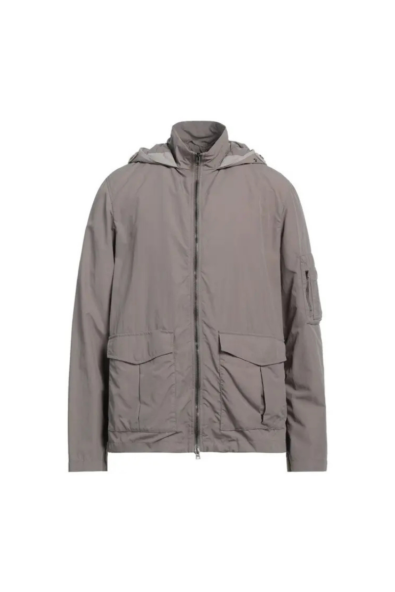 Hooded Nylon Jacket — Gray