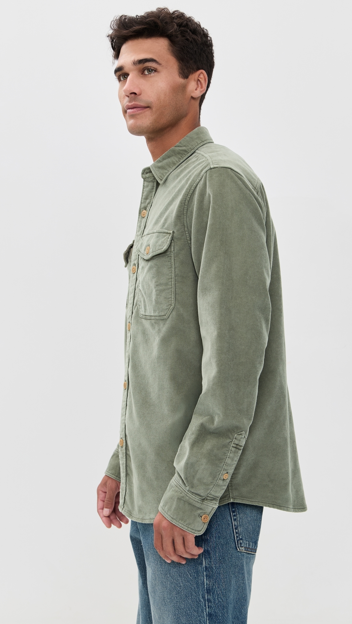 Stretch Terry Corduroy Workshirt Light Pine