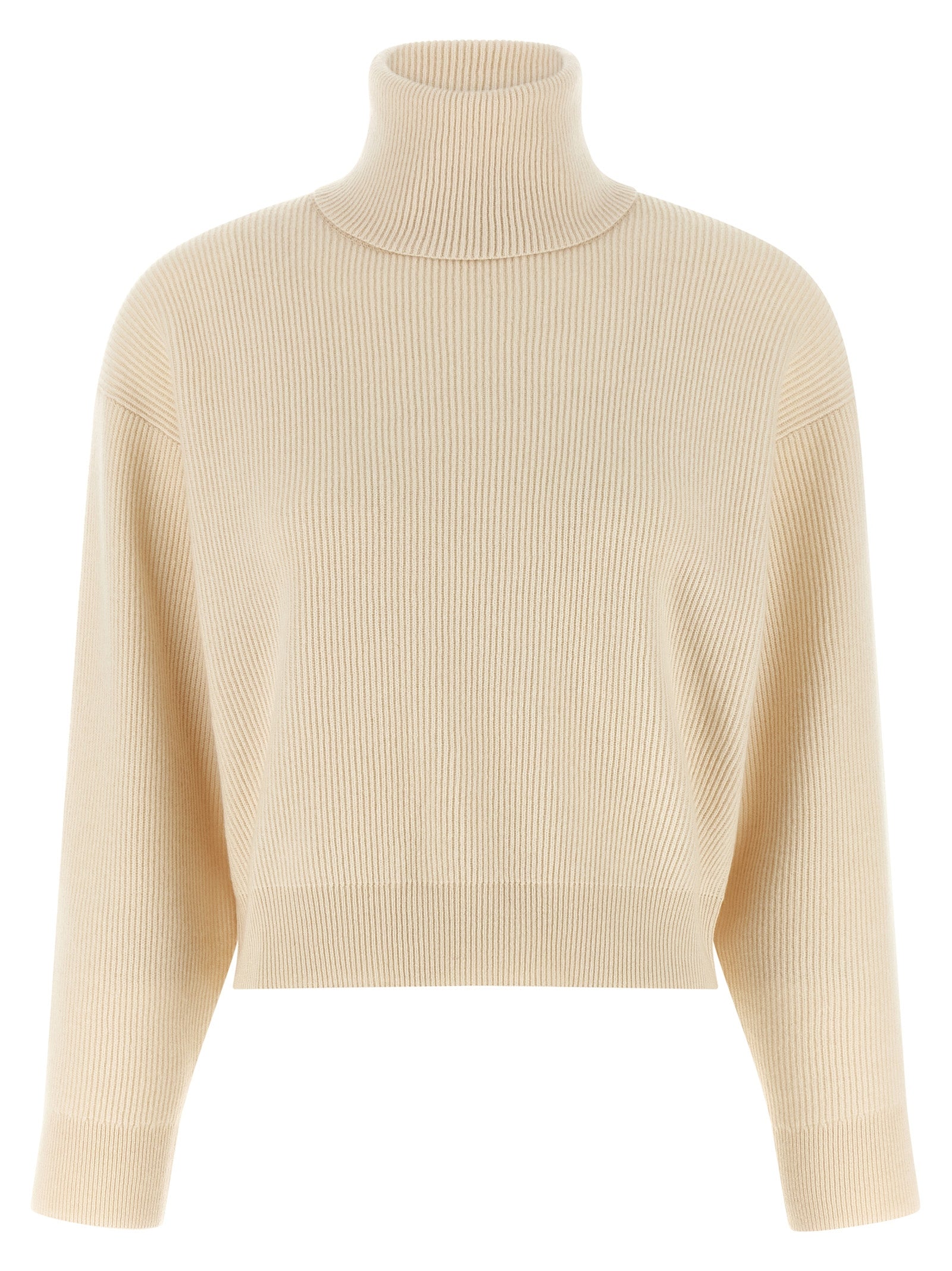 Virgin Wool Blend Turtleneck — White