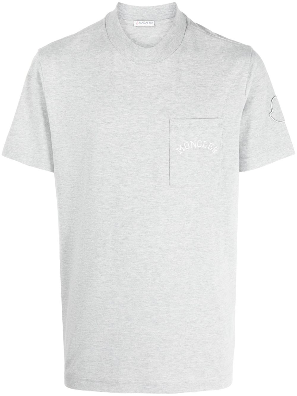 Logo-embroidered cotton-blend T-shirt - Grey