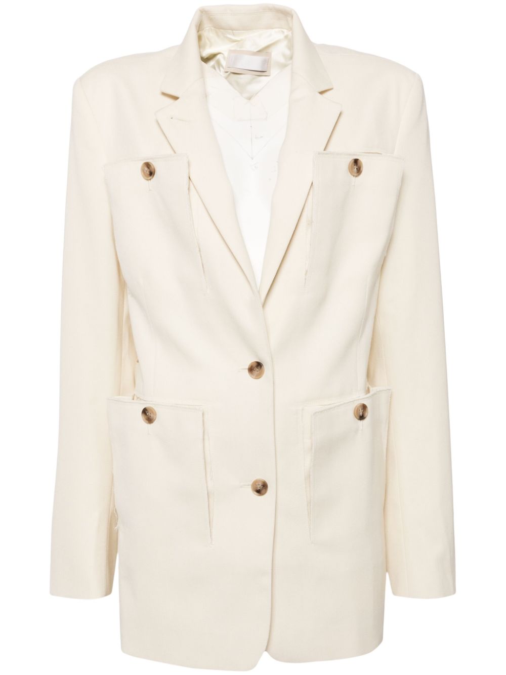 Wool blazer - Neutrals