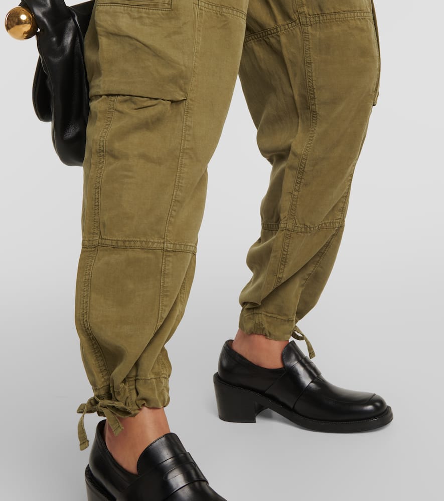 High-rise canvas cargo pants